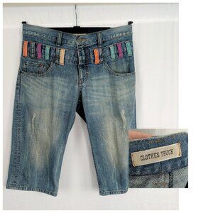 Japanese Clothes Truck Shorts 34 Blue Baggy Double Waistband